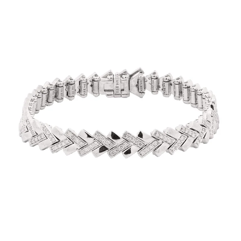 Embossed Bangles for Textured-Kaspar&Esh DIAMOND CHEVRON BRACELET