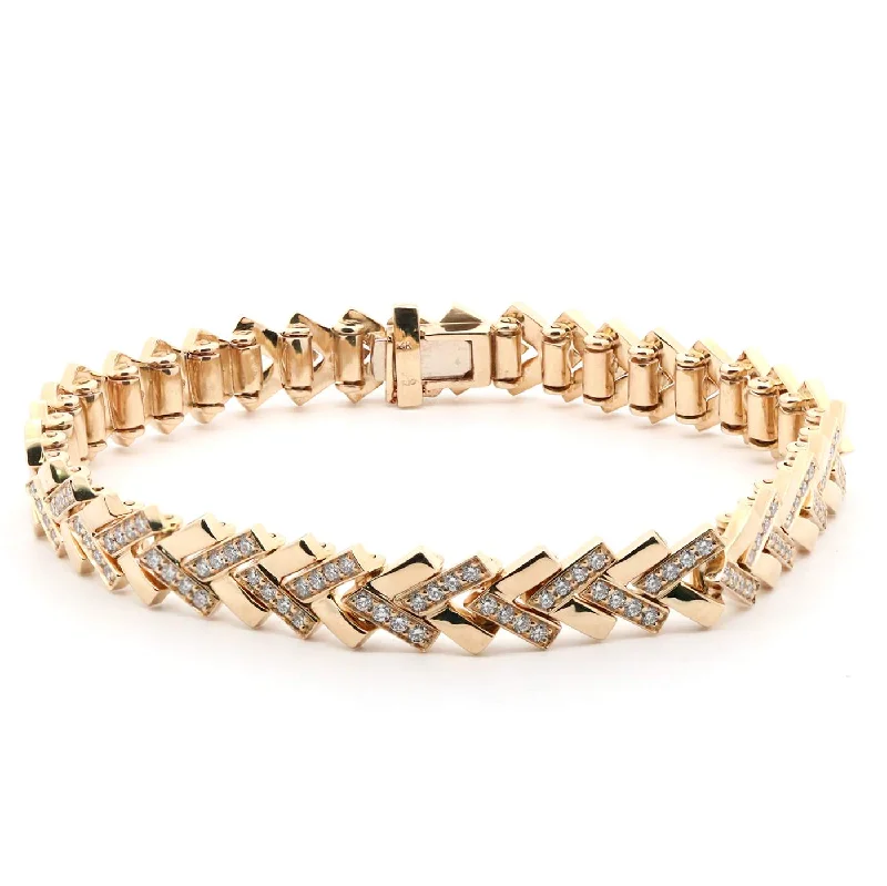 Crocheted Bracelets for Handmade-Kaspar&Esh GOLD DIAMOND CHEVRON BRACELET