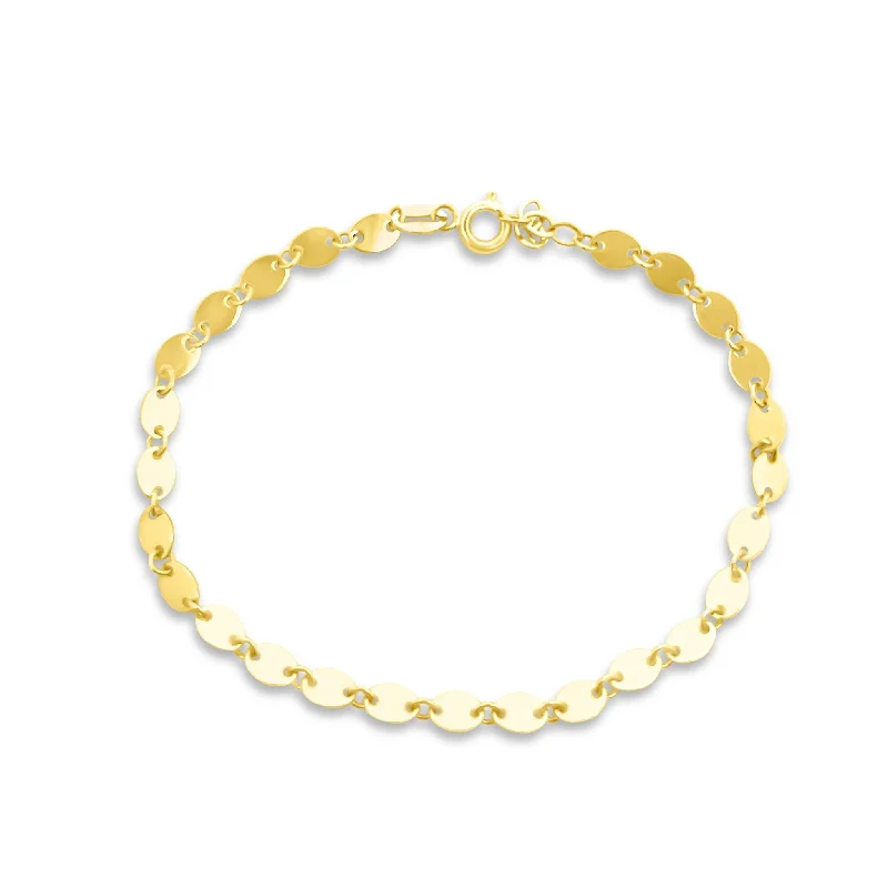 Party Bangles for Glamorous-Gold Oval Chain Bracelet