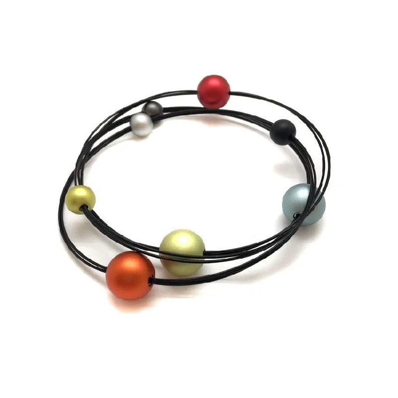 Pearl Bangles for Elegant Touch-Multi-Colored Orbit Bracelet