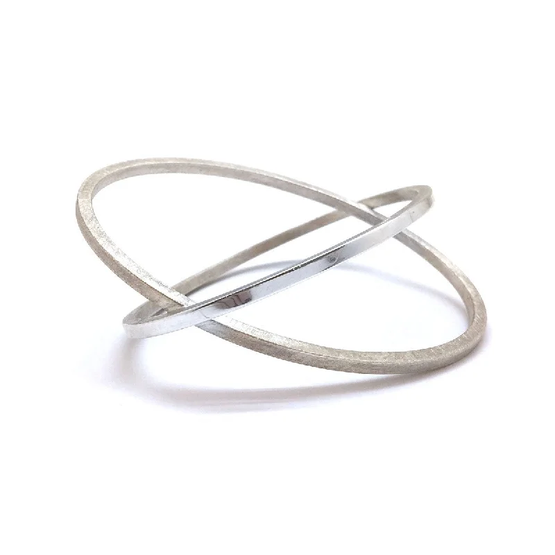 Twisted Bracelets for Stylish-Orbital Bracelet - Silver