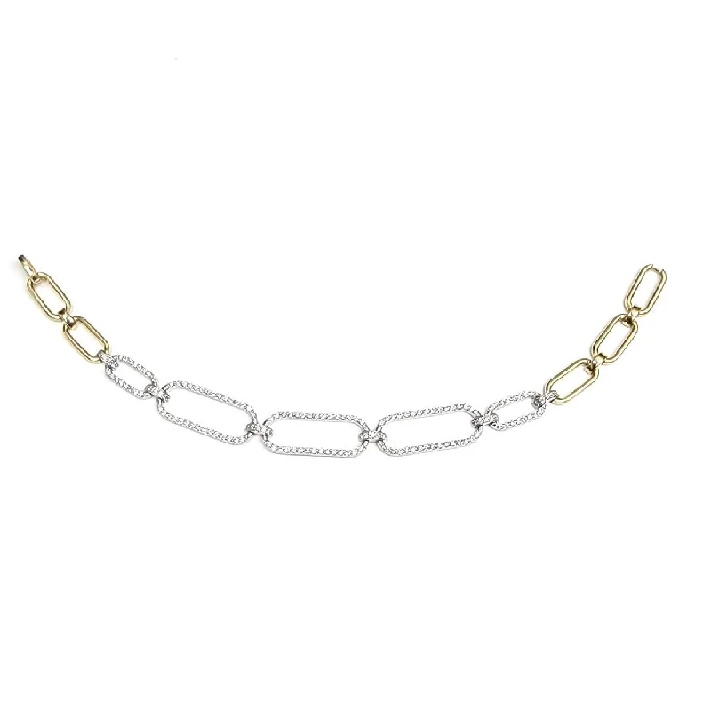 Inlaid Bracelets for Exquisite-OVAL DIAMOND LINK BRACELET