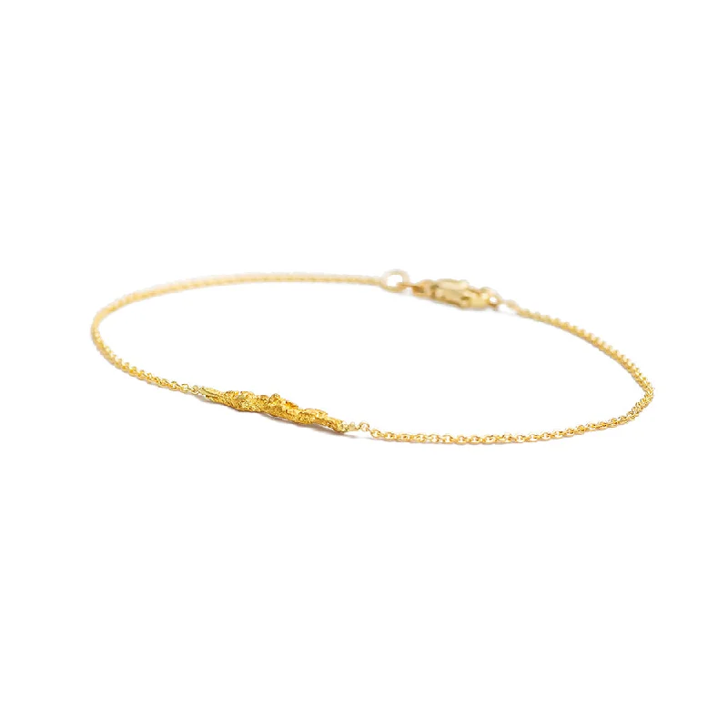 School Bracelets for Students-raw gold id bracelet