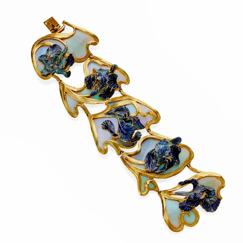 Floral Bangles for Feminine-René Lalique "Iris" Bracelet