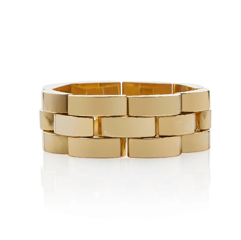 Retro Bracelets for Old-School-Retro 18K Gold Tank Track Bracelet