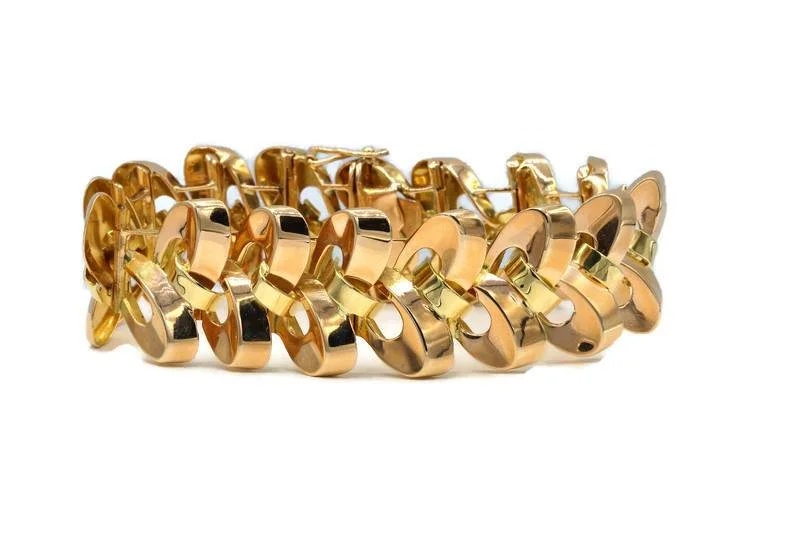 Glass Bangles for Shiny Finish-RETRO FRENCH GOLD BRACELET