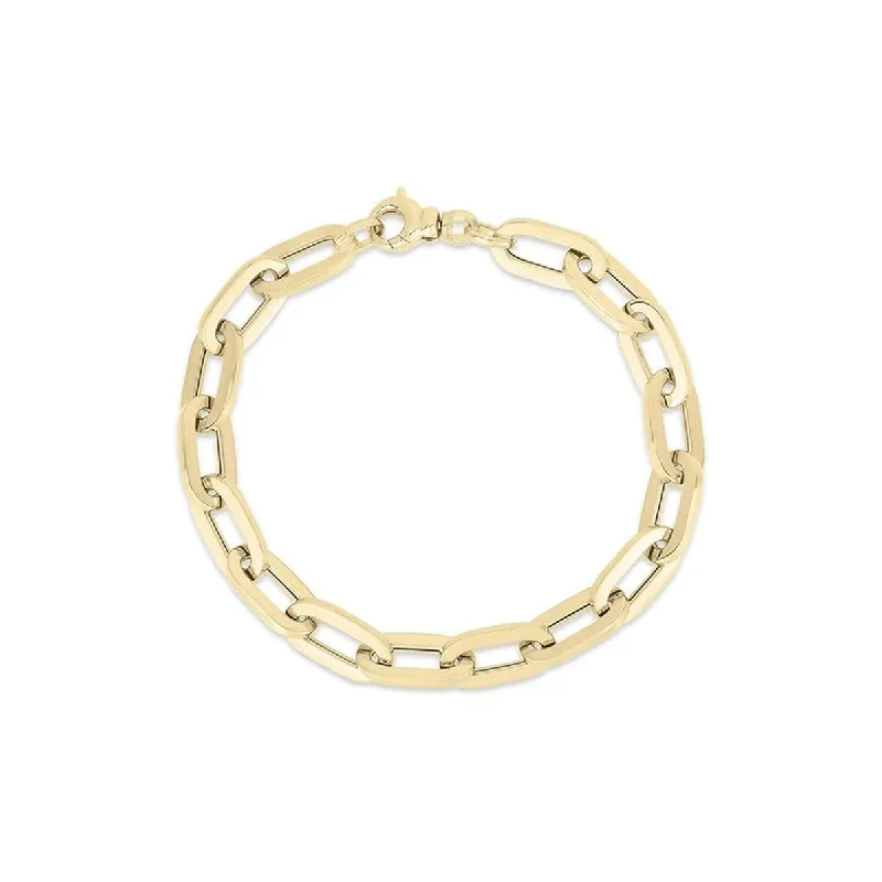 Inlaid Bracelets for Exquisite-Roberto Coin Designer Gold Heavy Gauge Paperclip Link Bracelet