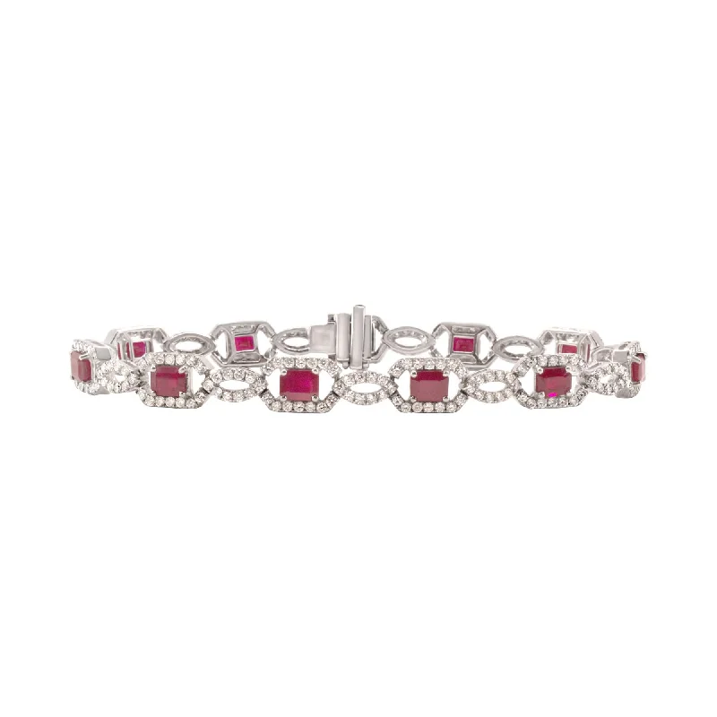 Glass Bangles for Shiny Finish-RUBY AND DIAMOND BRACELET