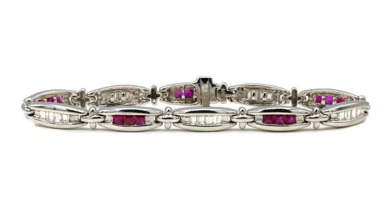 Gothic Bracelets for Dark-RUBY AND DIAMOND BRACELET