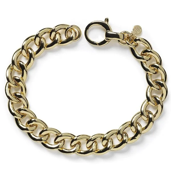 Quilted Bangles for Padded-Southern Gates® Mia Gold Plated 7" Curb Bracelet