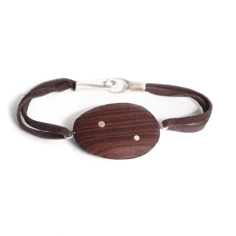 Lightweight Bracelets for Comfort-wood totem inlay bracelet